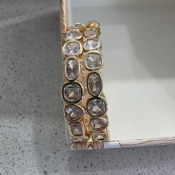 Christian Siriano Gold and Silver Cubic Zirconia Earrings - Picture 5 of 6